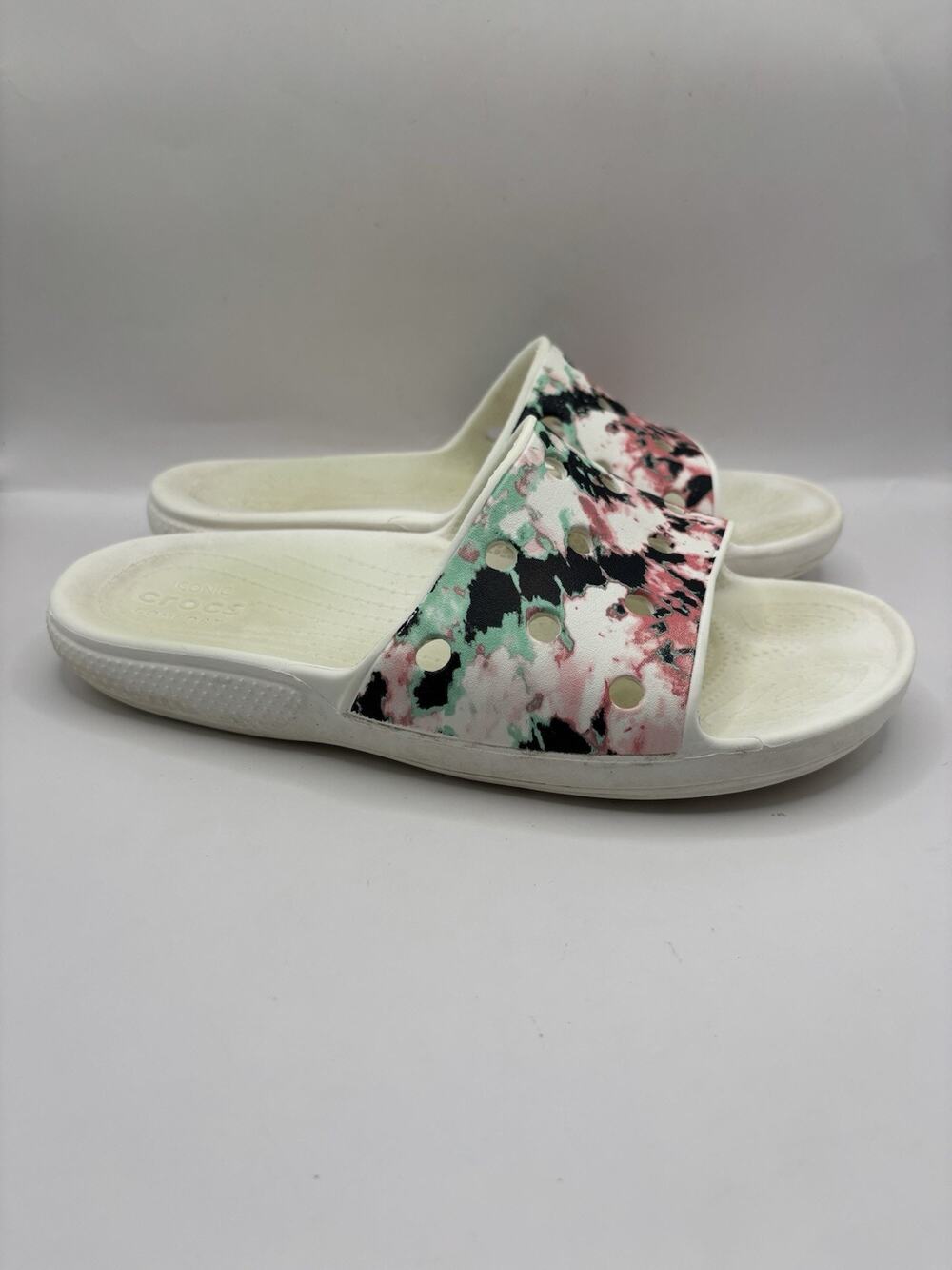 Crocs Classic Tie Dye Graphic Slide Sandals Women Size 10